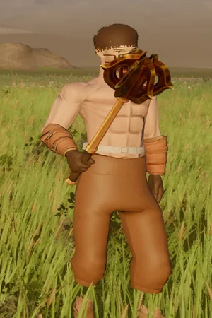 Smith: bare arms and a hammer. A Frontier character, cropped from an engine line-up.